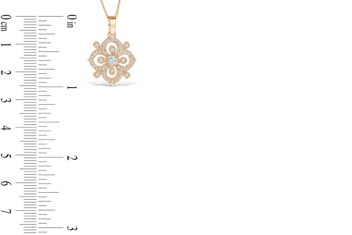 Diamond Pendant 0.68 CT TW 14K Rose Gold DPEN043 - NorthandSouthJewelry