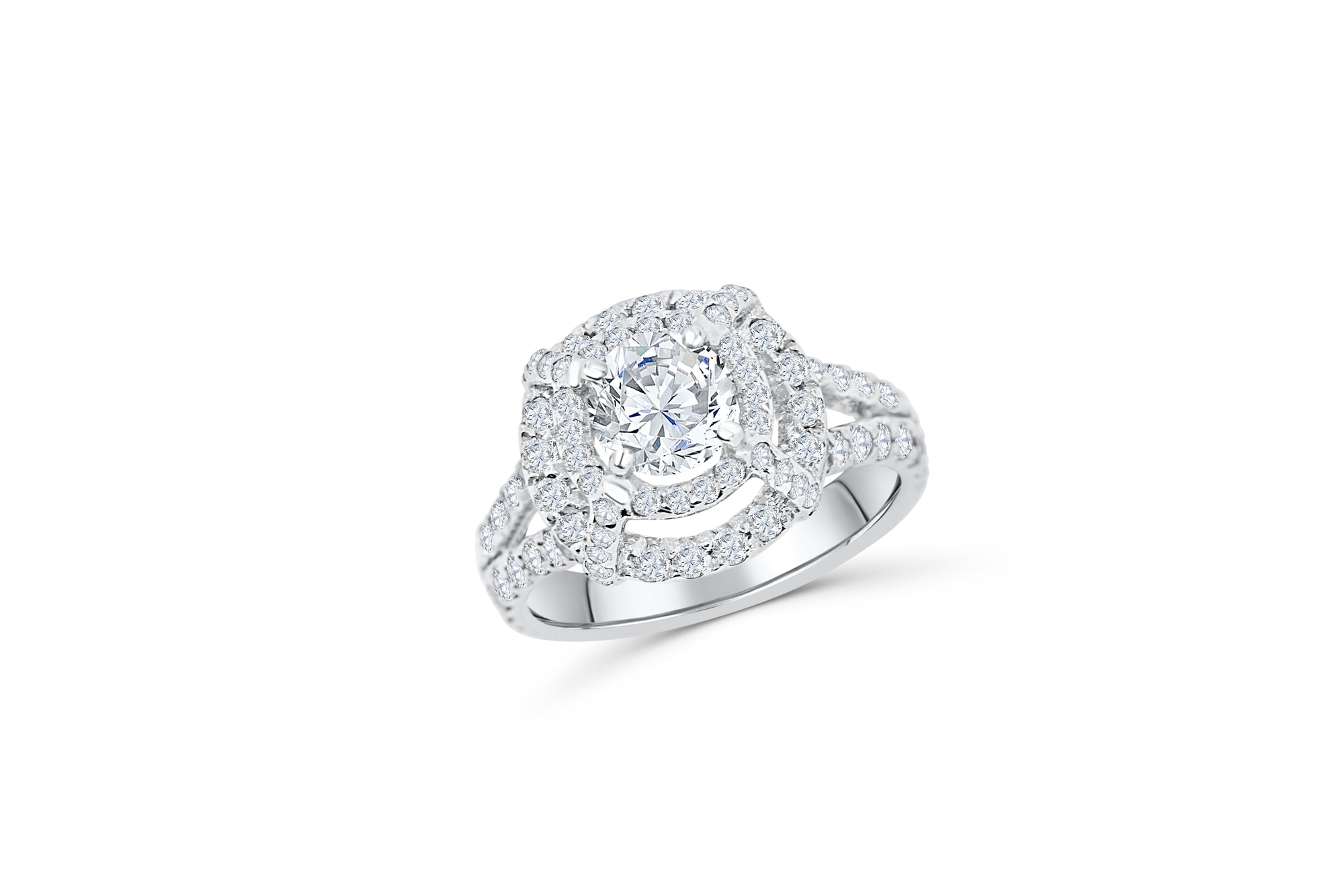 Diamond Engagement Ring 2.11 ct tw 14K White Gold DENG059 - NorthandSouthJewelry