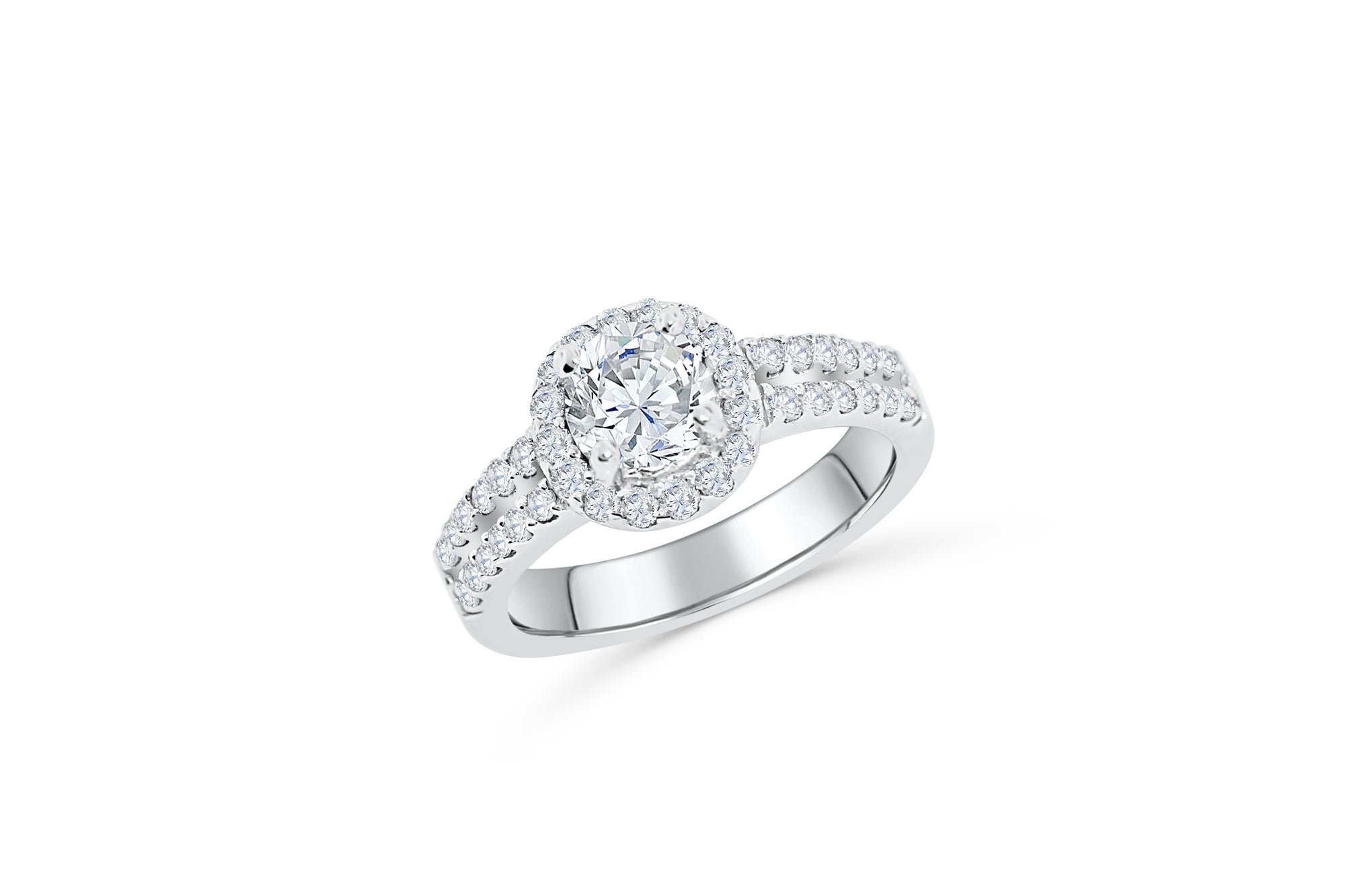 Diamond Engagement Ring 1.35 ct tw 14K White Gold DENG061 - NorthandSouthJewelry