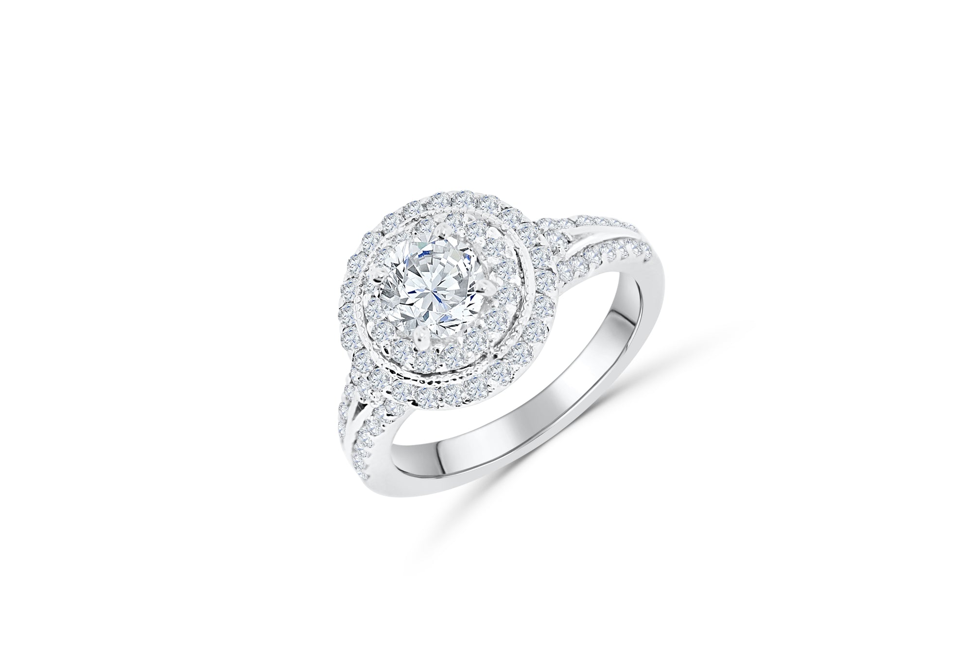 Diamond Engagement Ring 1.71 ct tw 14K White Gold DENG033 - NorthandSouthJewelry