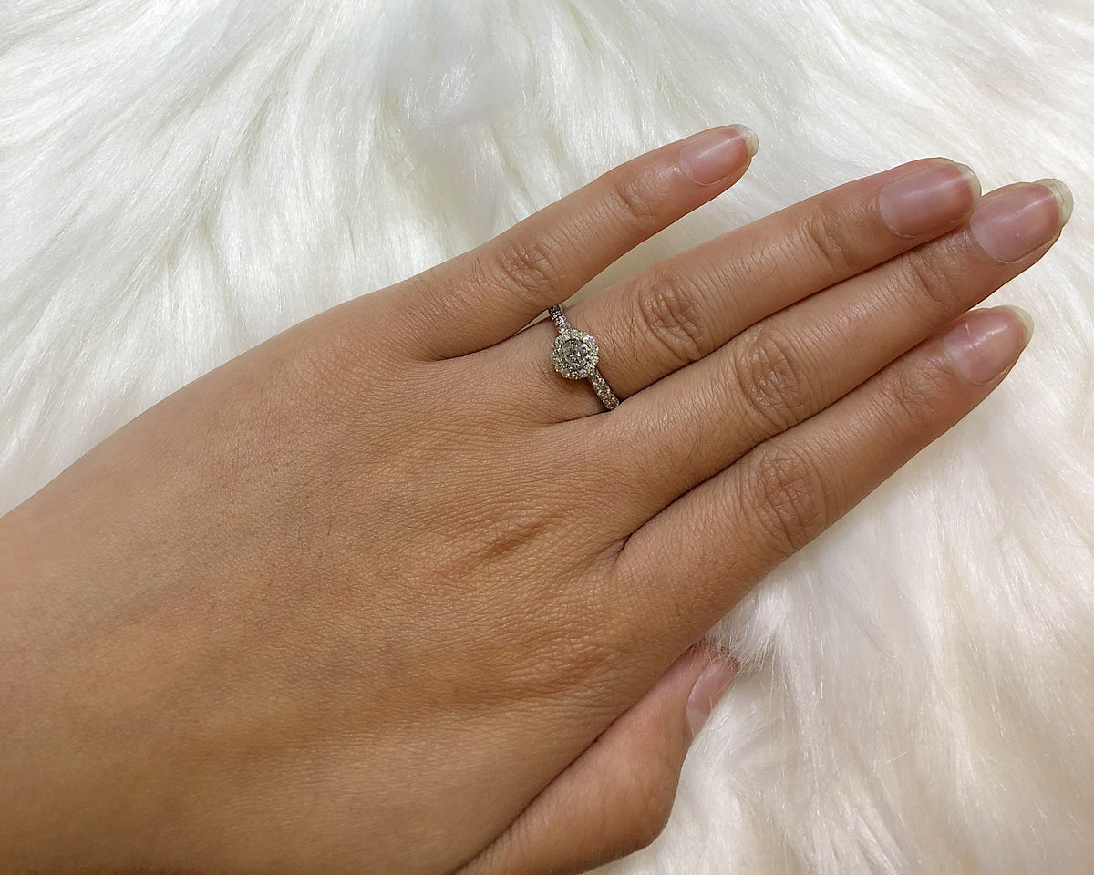 Diamond Engagement Ring 0.86 ct tw 14K White Gold DENG005 - NorthandSouthJewelry