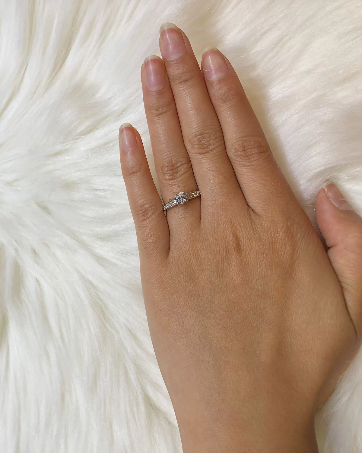 Pave Diamond Engagement Ring 1.01 ct tw 14K White Gold DENG007 - NorthandSouthJewelry