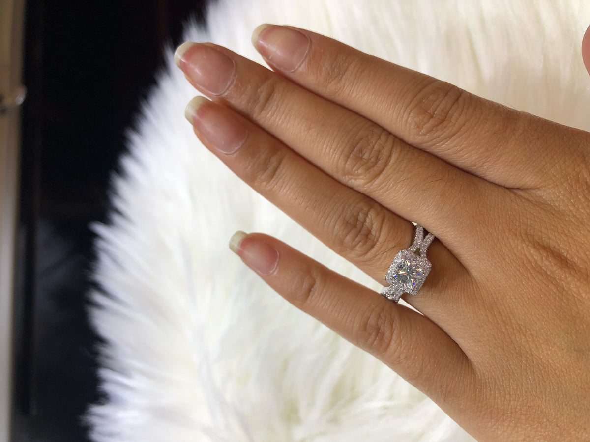 Diamond Engagement Ring 2.36 ct tw 14K White Gold DENG013 - NorthandSouthJewelry