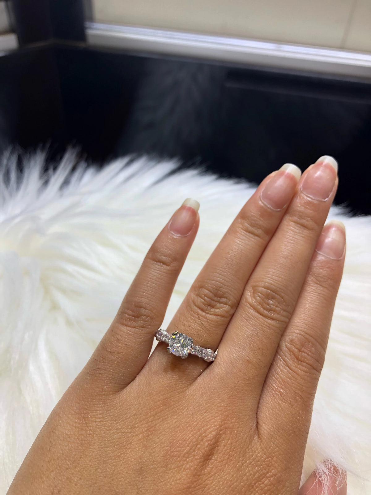 Diamond Engagement Ring 2.09 ct tw 14K White Gold DENG015 - NorthandSouthJewelry