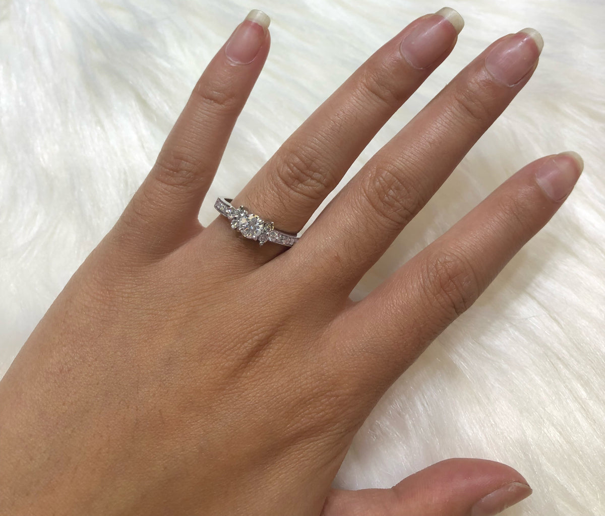 Diamond Engagement Ring 1.37 ct tw 14K White Gold DENG022 - NorthandSouthJewelry