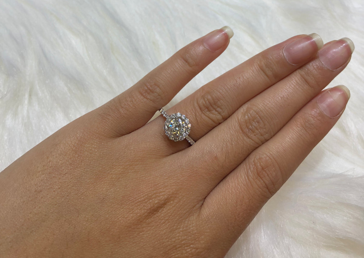 Diamond Engagement Ring Set 2.60 ct tw 14K White Gold DENG025 - NorthandSouthJewelry