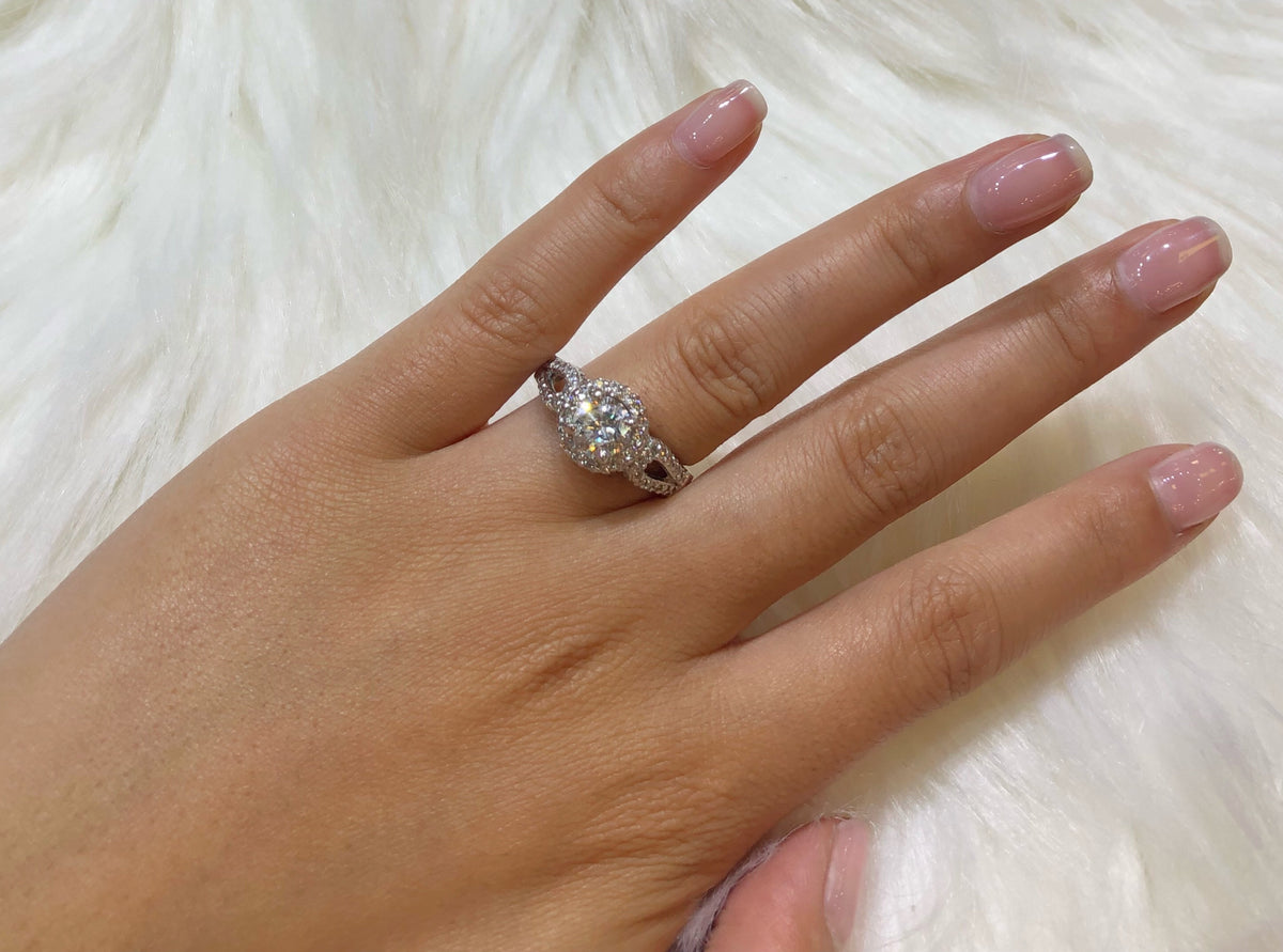 Diamond Engagement Ring 2.19 ct tw 14K White Gold DENG039 - NorthandSouthJewelry