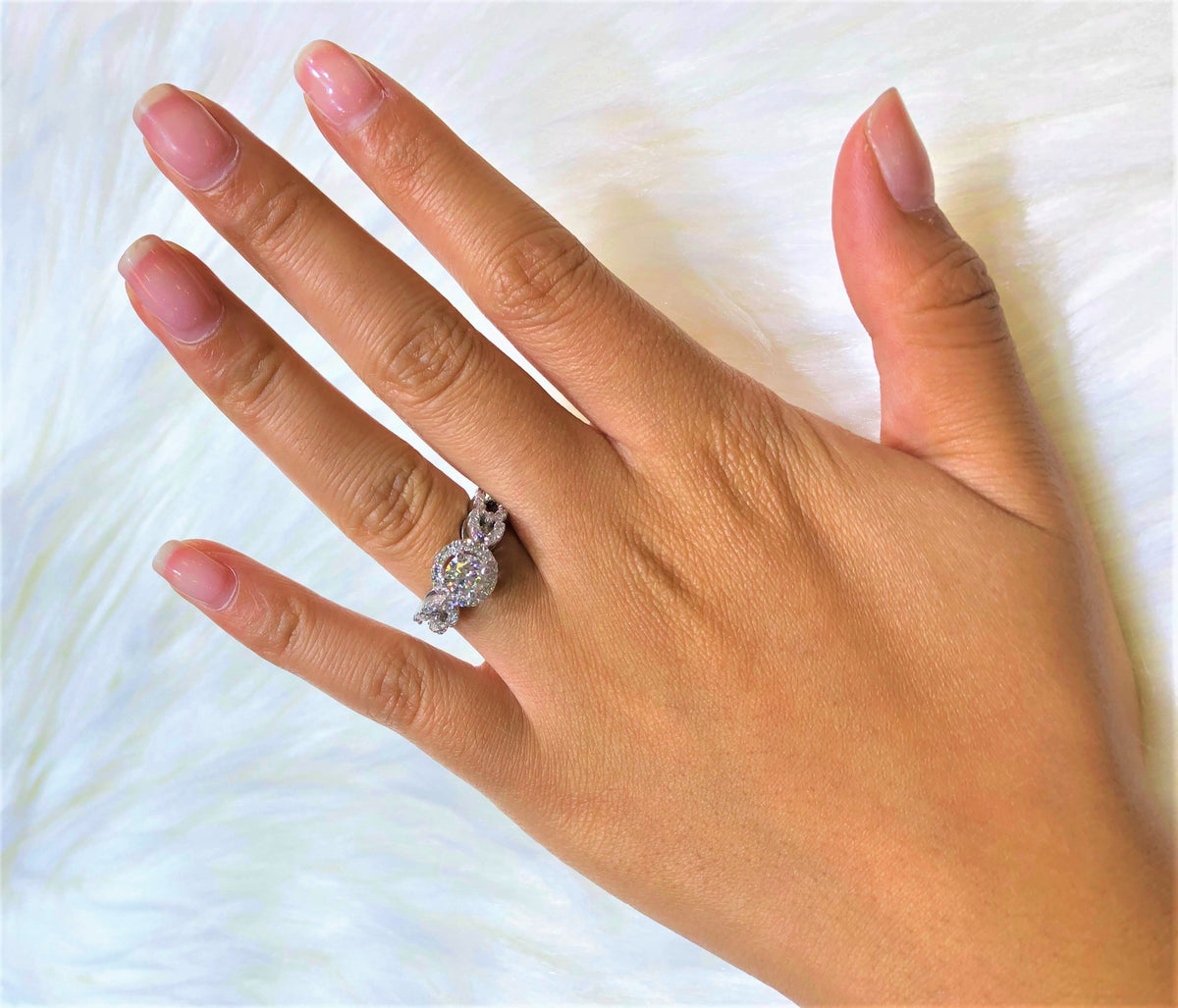 Diamond Engagement Ring Set 2.48 ct tw 14K White Gold DENG053 - NorthandSouthJewelry