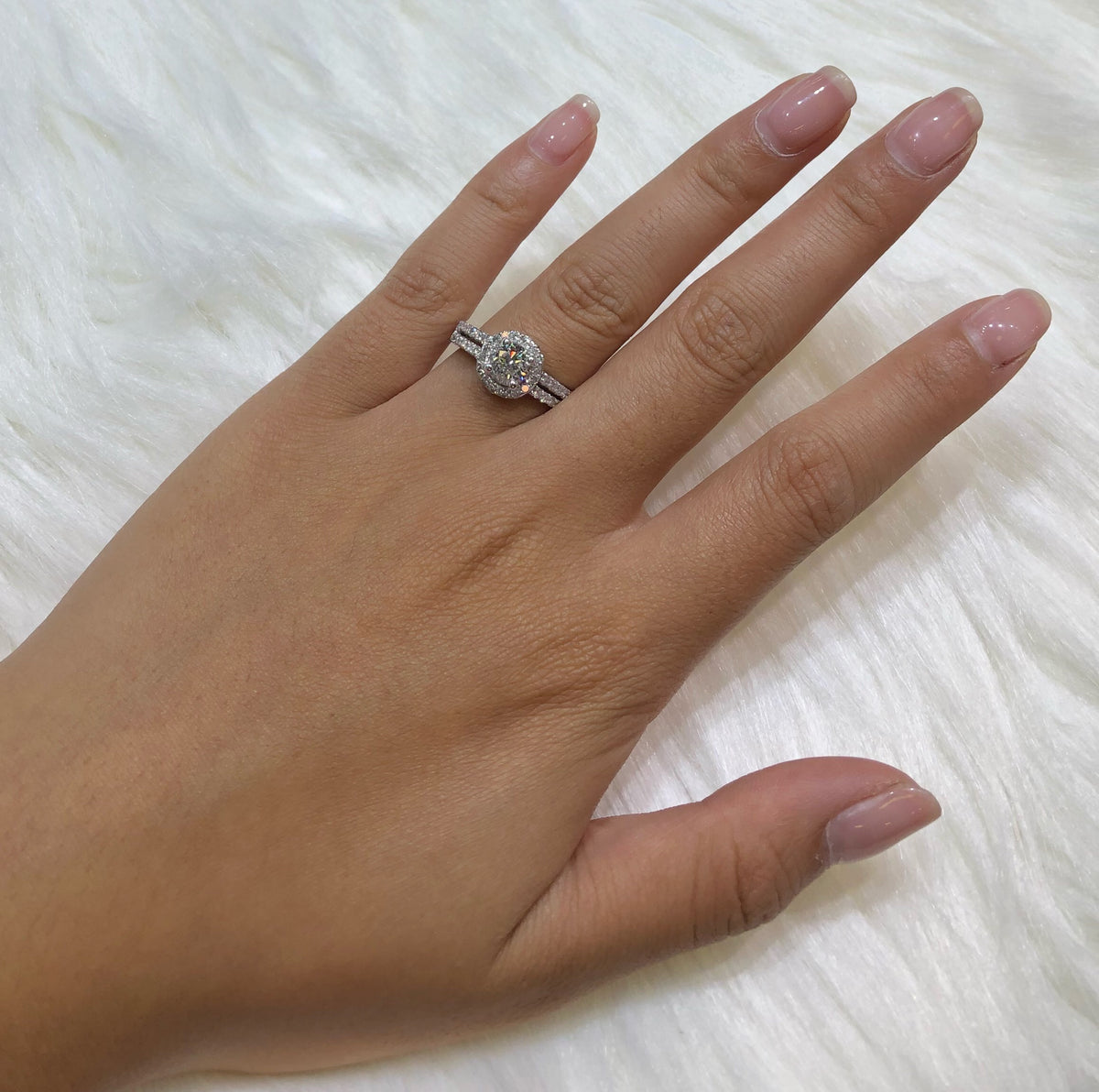 Diamond Engagement Ring 1.35 ct tw 14K White Gold DENG061 - NorthandSouthJewelry