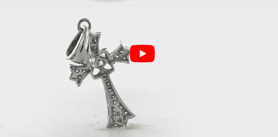 Diamond Cross Pendant 0.45 CT TW 14K White Gold DPEN012 - NorthandSouthJewelry