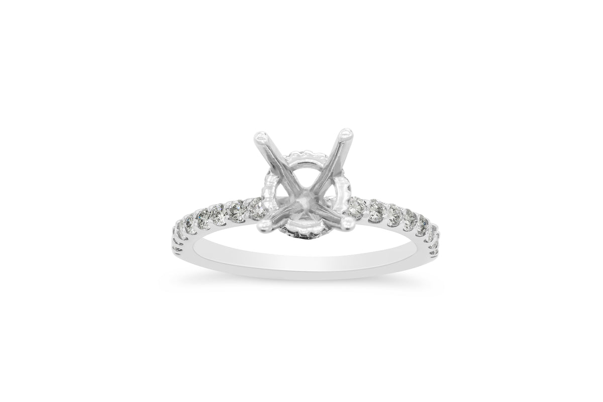 Monique with Under Halo Engagement Setting (Setting Only) 0.98 ct tw 14K White Gold ESET002