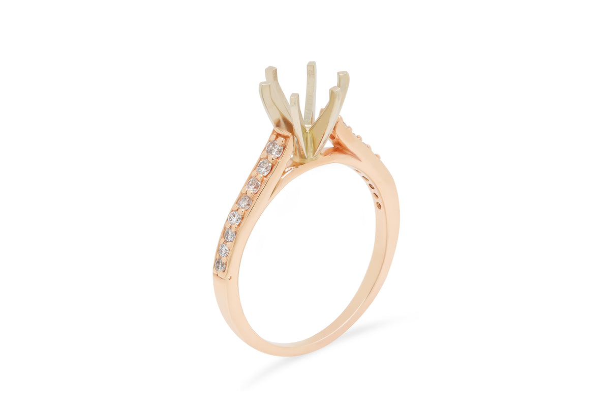 Serena Vintage Prong Set Engagement Setting (Setting Only) 0.22 ct tw 14K Yellow Gold ESET004