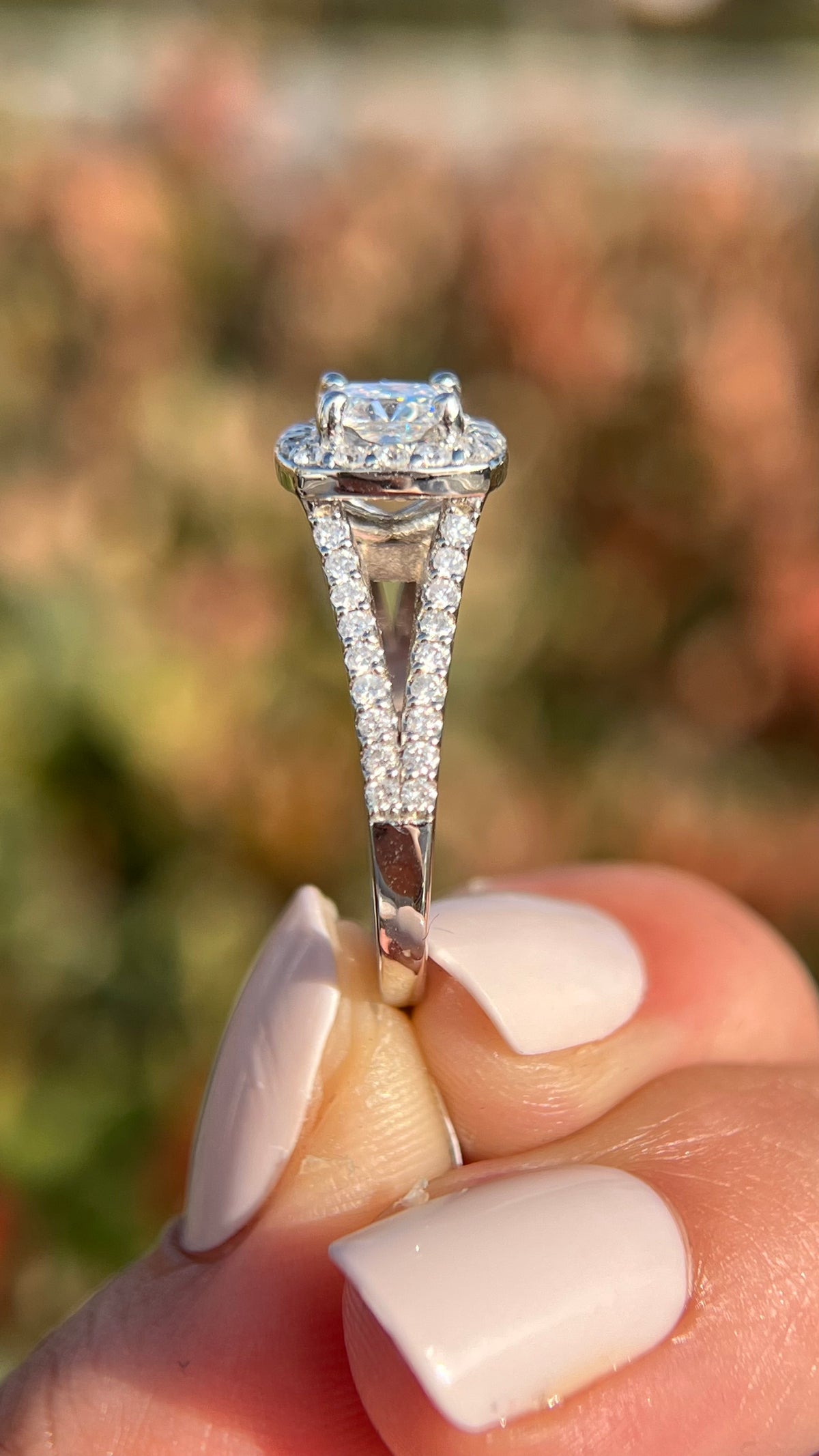 Elena 1.04ct E-VS1 Cushion Cut Lab Grown Diamond Engagement Ring 14K Gold