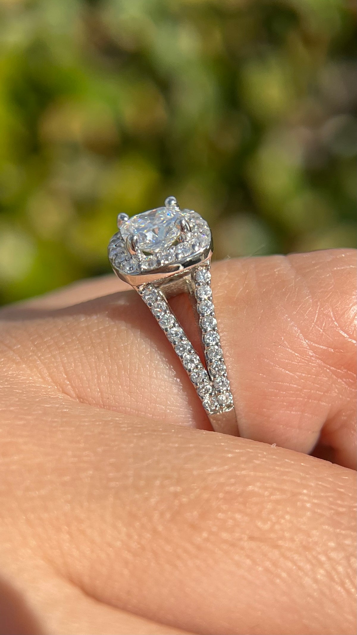 Elena 1.04ct E-VS1 Cushion Cut Lab Grown Diamond Engagement Ring 14K Gold