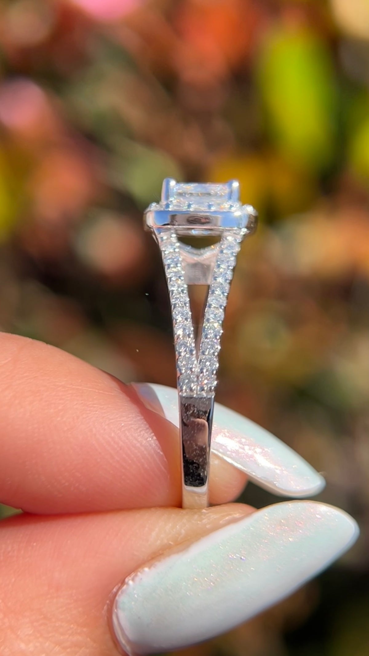 Elena 1.07ct E-VS1 Princess Cut Lab Grown Diamond Engagement Ring 14K Gold
