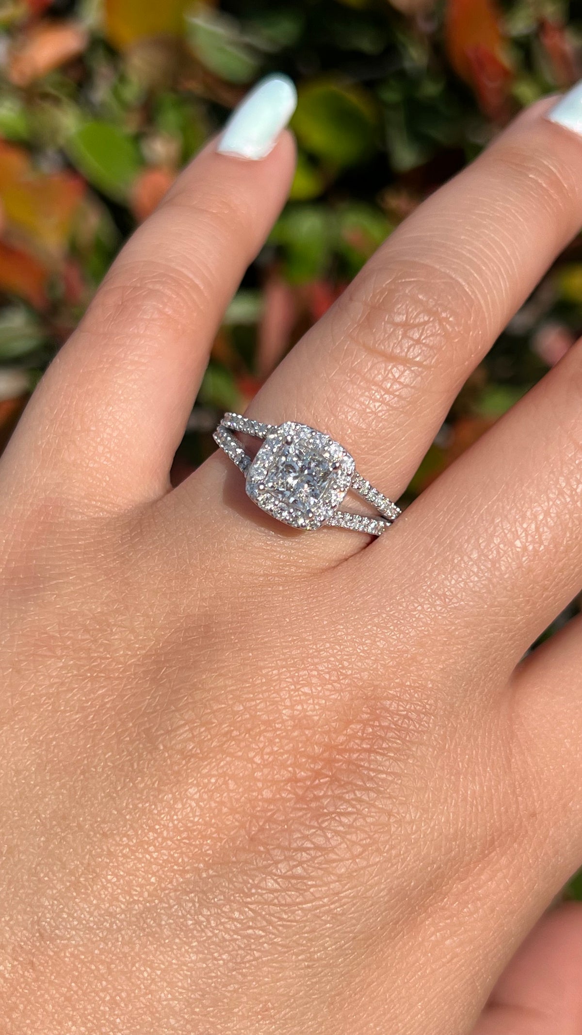 Elena 1.07ct E-VS1 Princess Cut Lab Grown Diamond Engagement Ring 14K Gold