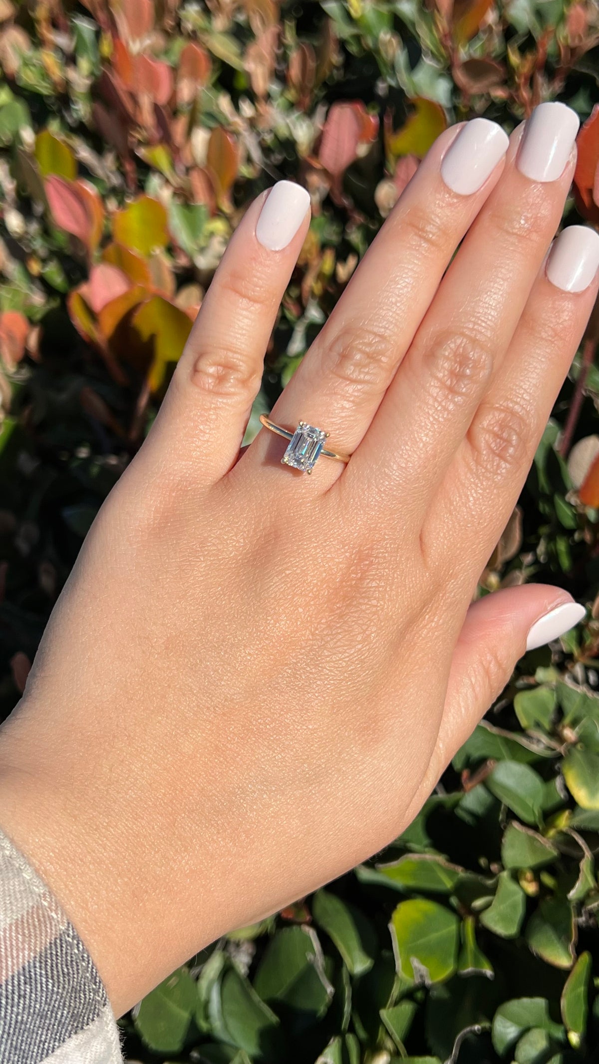 Evie 2.16ct E-VS1 Emerald Cut Lab Grown Diamond Engagement Ring 14K Gold