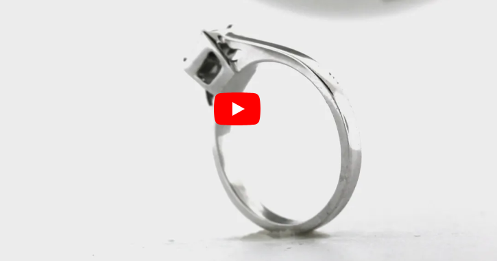 Invisible Cluster Diamond Engagement Ring 0.26 ct tw 14K White Gold DENG052 - NorthandSouthJewelry