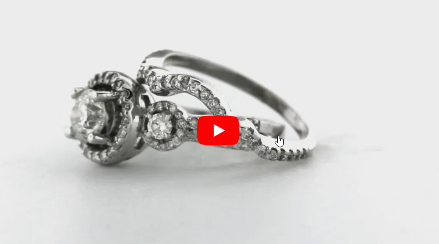 Diamond Engagement Ring Set 2.47 ct tw 14K White Gold DENG027 - NorthandSouthJewelry