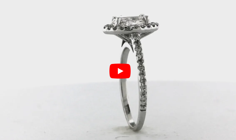 Oval Diamond Engagement Ring 2.48 ct tw 14K White Gold DENG018 - NorthandSouthJewelry