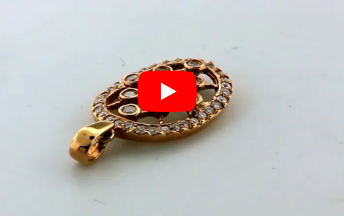 Racket String Diamond Pendant 0.58 CT TW 14K Rose Gold DPEN009 - NorthandSouthJewelry