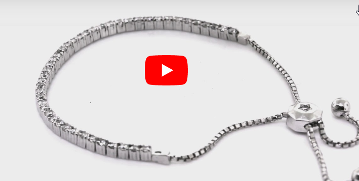 1.41 CT TW Bolo Adjustable Diamond Bracelet 14K White Gold DBR006 - NorthandSouthJewelry