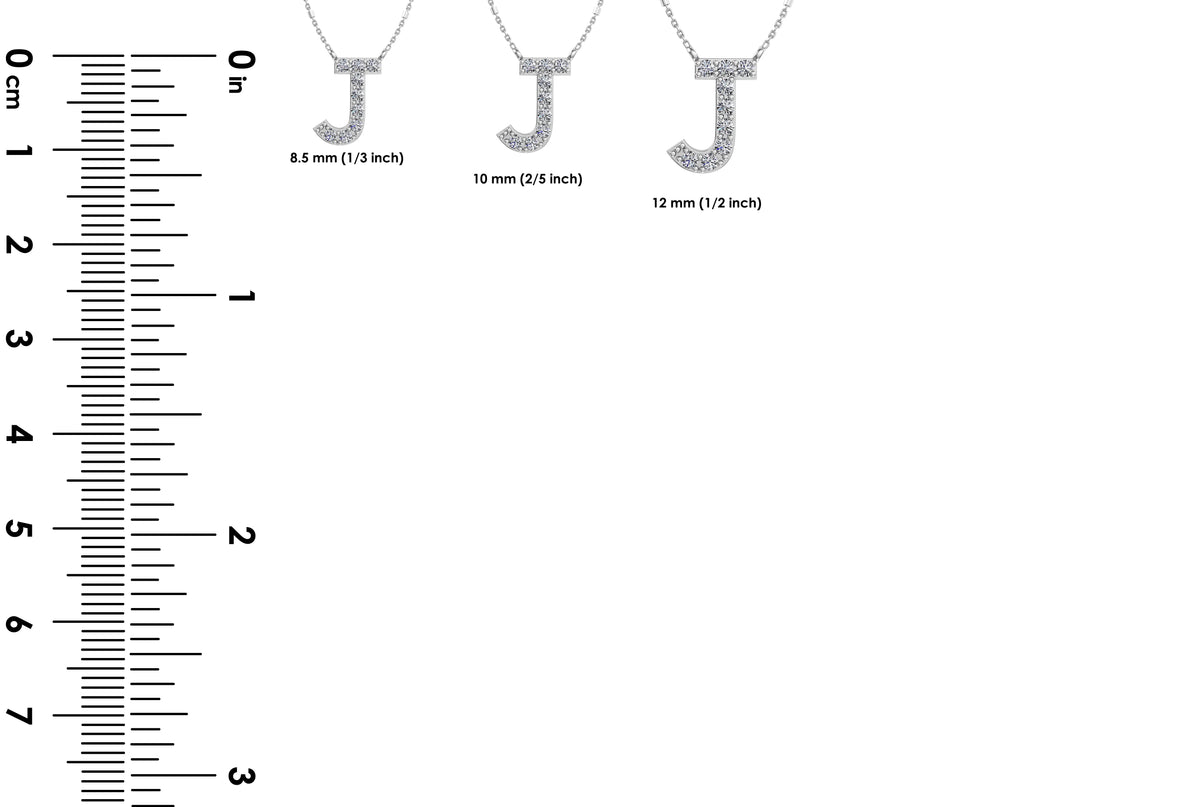 Initial J Diamond Pendant 14K Gold DIP010