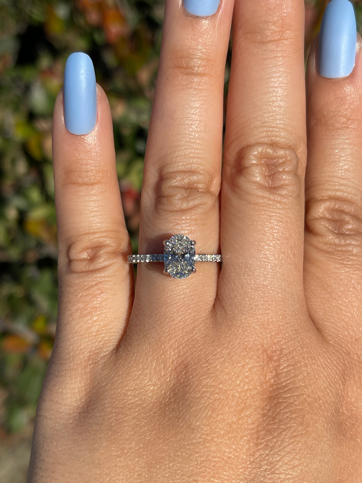 Jada 1.58ct E-VS1 Oval Cut Double Hidden Halo Lab Grown Diamond Engagement Ring 14K Gold