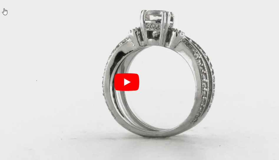 Diamond Engagement Ring Set 1.46 ct tw 14K White Gold DENG035 - NorthandSouthJewelry