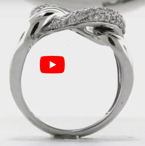 Triple Interlocked Circle Diamond Ring 0.60 ct tw Round-cut 14K White Gold DIR008 - NorthandSouthJewelry