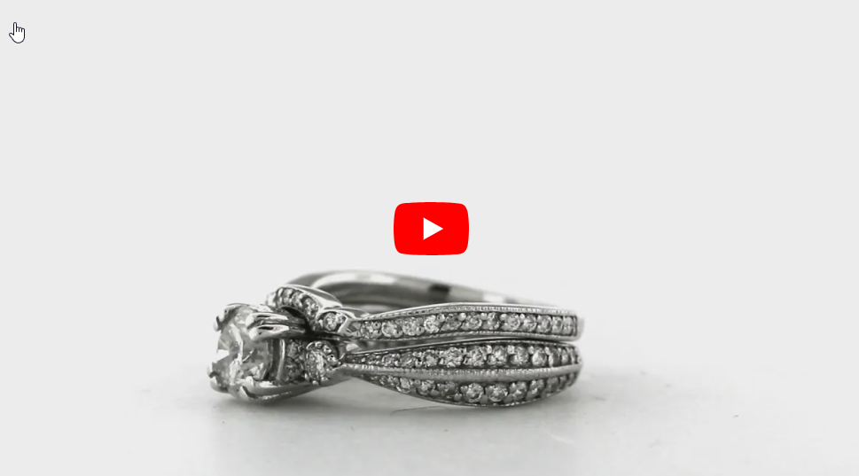 Diamond Engagement Ring Set 1.46 ct tw 14K White Gold DENG035 - NorthandSouthJewelry