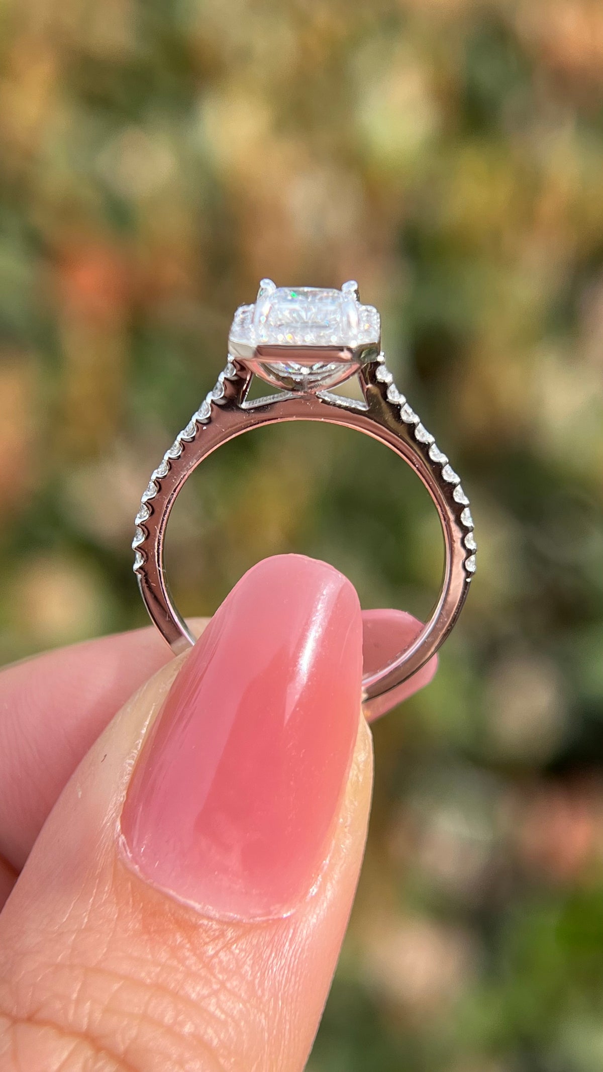 Lily 1.51ct E-VS1 Radiant Cut Lab Grown Diamond Engagement Ring 14K Gold