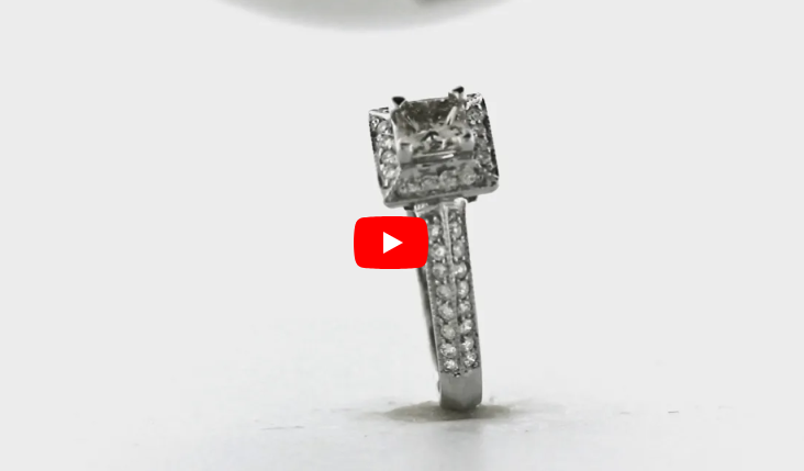 Princess Cut Diamond Engagement Ring 1.34 ct tw 14K White Gold DENG046 - NorthandSouthJewelry