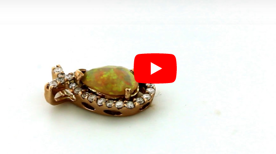 1.66 CT Pear Opal Diamond Pendant 0.66 CT TW 14K Rose Gold OPEN004 - NorthandSouthJewelry