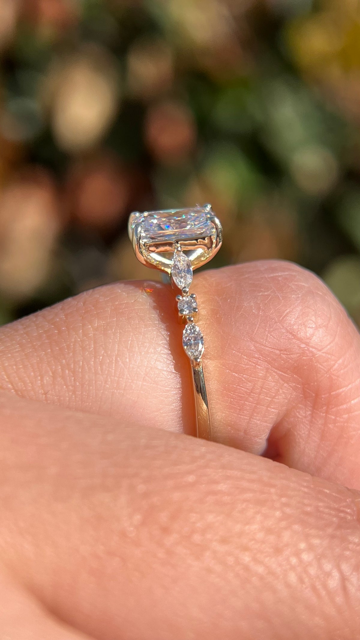 Mina 1.39ct F-VS1 Radiant Cut Lab Grown Diamond Engagement Ring 14K Gold