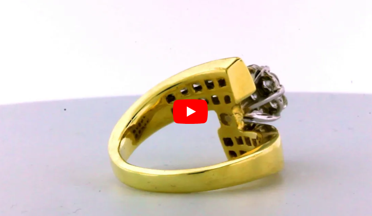 Cluster Diamond Engagement Ring 2.25 CT TW 14K Yellow Gold DENG023 - NorthandSouthJewelry