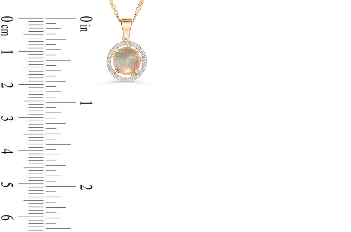 1.89 CT Opal Diamond Pendant 0.27 CT TW 14K Rose Gold OPEN002 - NorthandSouthJewelry