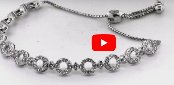 1.98 CT TW Bolo Adjustable Diamond Bracelet 14K White Gold DBR005 - NorthandSouthJewelry