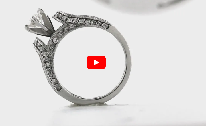 Diamond Engagement Ring 1.52 ct tw 14K White Gold DENG057 - NorthandSouthJewelry