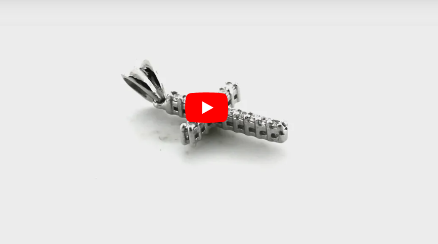 Diamond Cross Pendant 0.26 CT TW 14K White Gold DPEN017 - NorthandSouthJewelry
