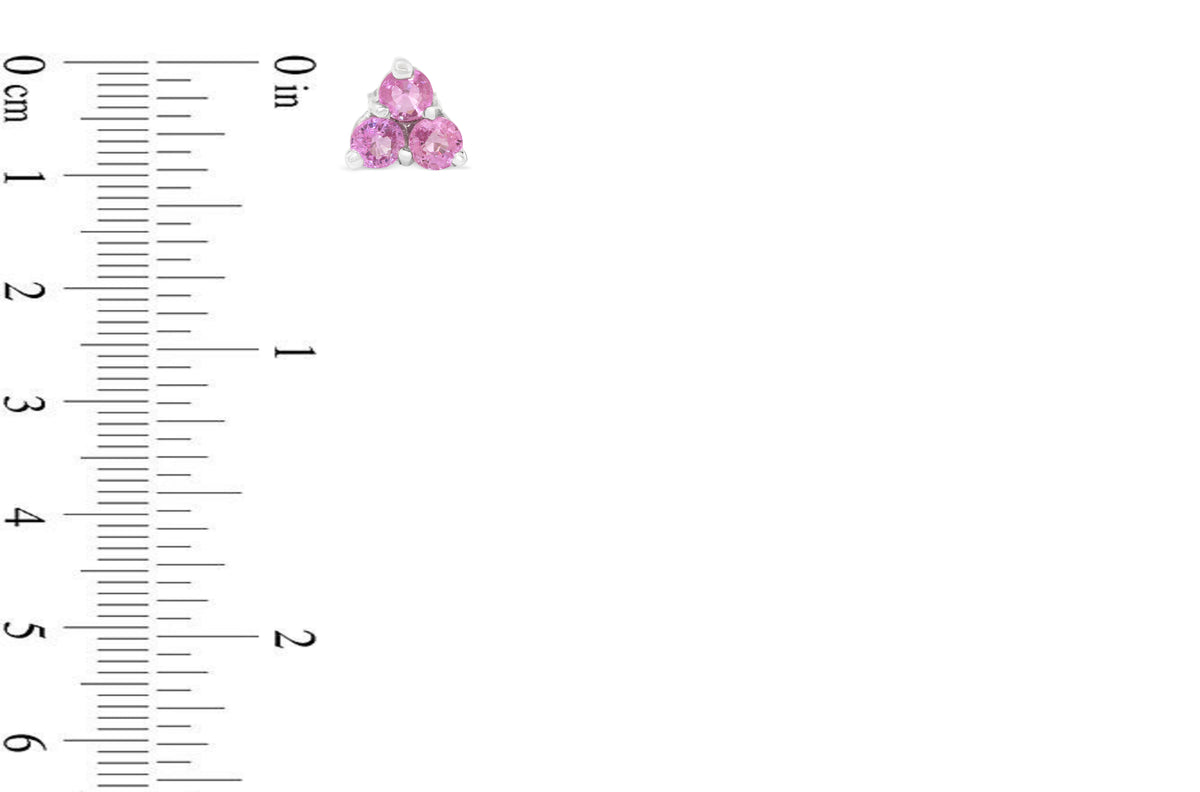 4.20 CT Pink Sapphire Earring 14K White Gold PSER002 - NorthandSouthJewelry