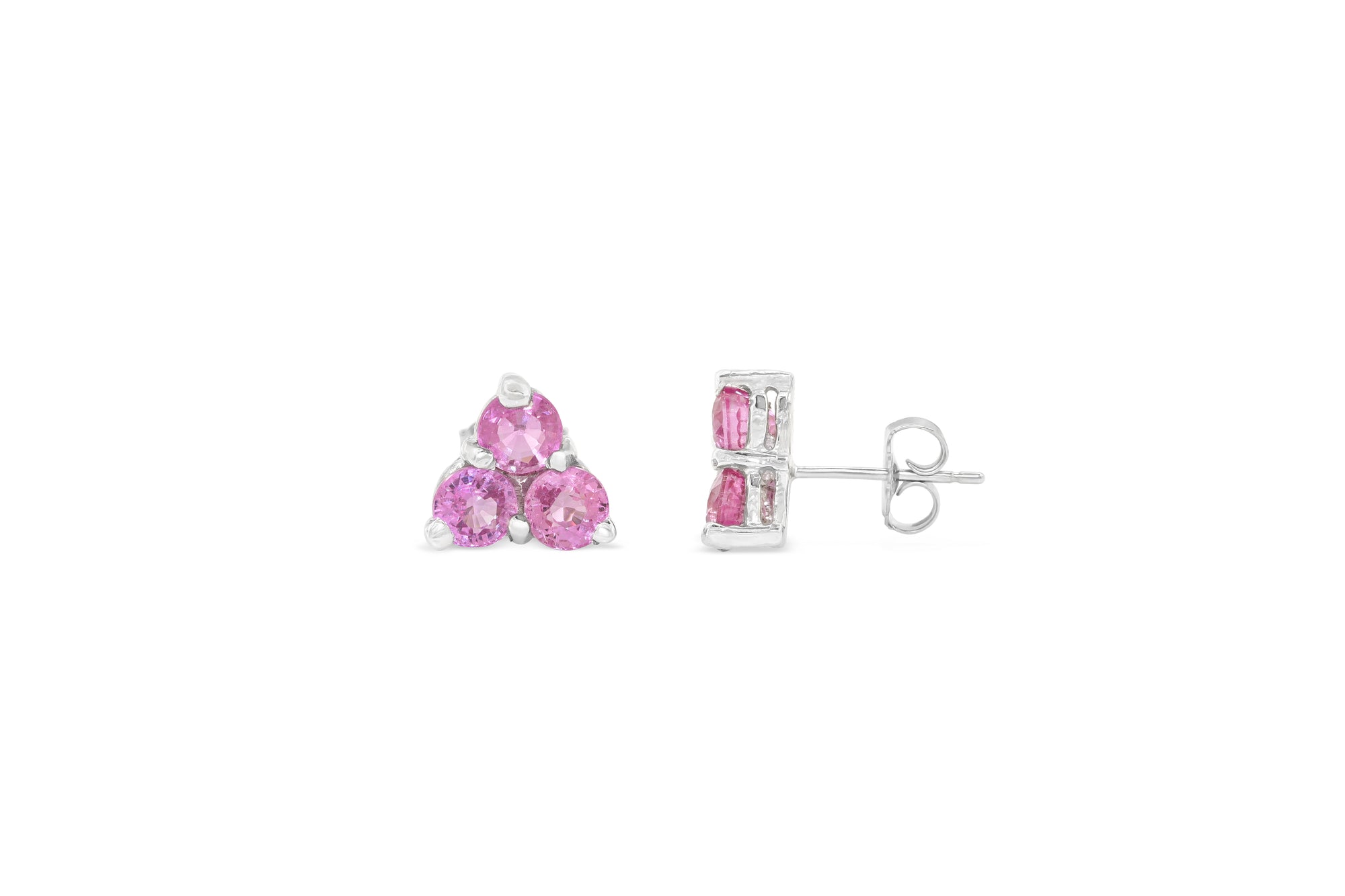 4.20 CT Pink Sapphire Earring 14K White Gold PSER002 - NorthandSouthJewelry