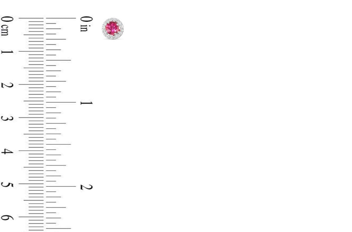 1.20 Pink Tourmaline Diamond Earring 0.35 CT TW Diamonds 14K White Gold PTER001 - NorthandSouthJewelry