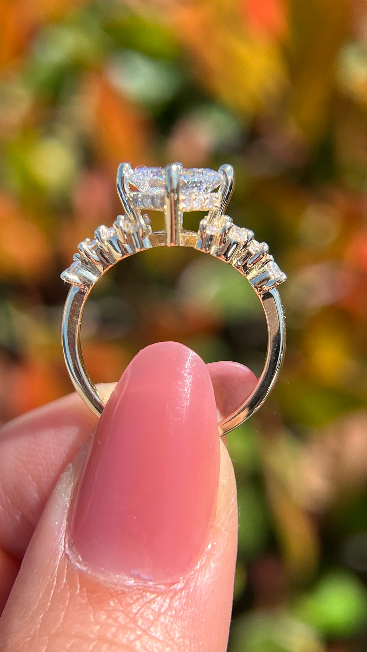 Daisy 2.57ct F-VS1 Princess Cut Lab Grown Diamond Engagement Ring 14K Gold