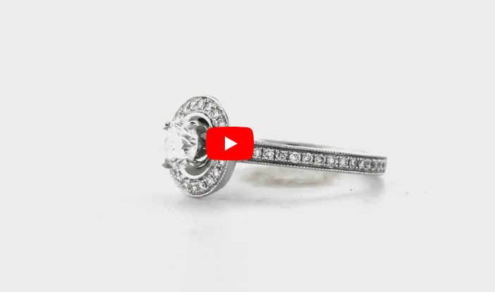 Diamond Engagement Ring 0.88 ct tw 14K White Gold DENG060 - NorthandSouthJewelry
