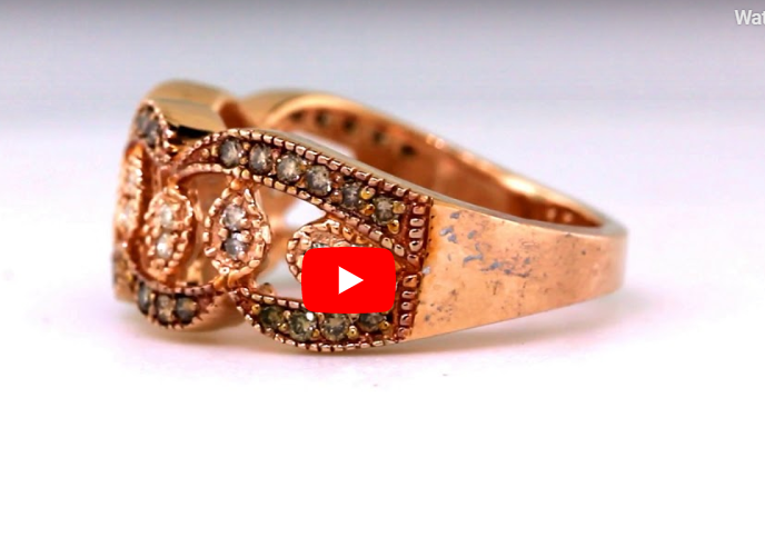 Chocolate Diamond Wide Band 0.58 ct tw Round-Cut 14K Rose Gold BAN051 - NorthandSouthJewelry
