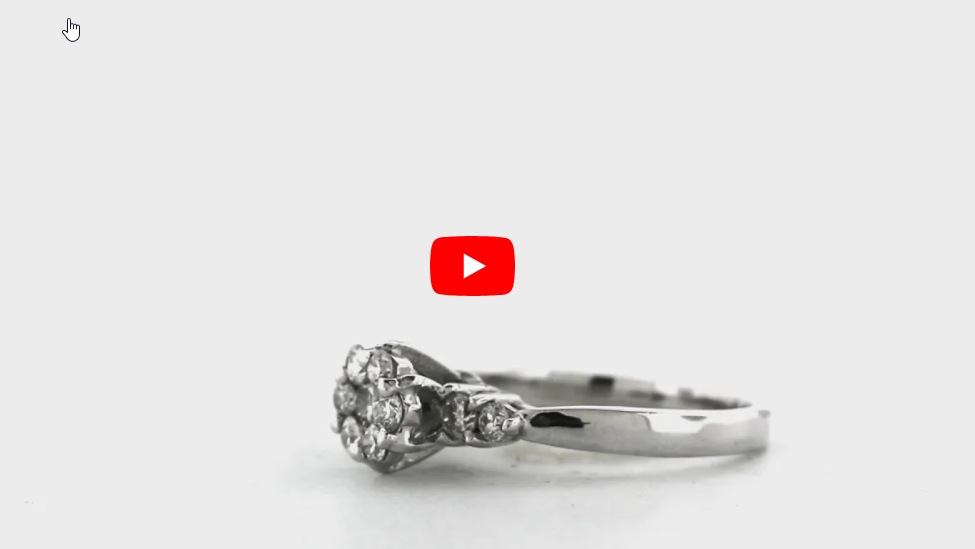 Cluster Diamond Engagement Ring 0.66 CT TW 14K White Gold DENG067 - NorthandSouthJewelry