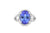 4.79 CT Oval Tanzanite Diamond Ring 0.82 CT TW 14K White Gold TZR013 - NorthandSouthJewelry