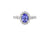 0.97 CT Oval Tanzanite Diamond Ring 0.45 CT TW 14K White Gold TZR017 - NorthandSouthJewelry