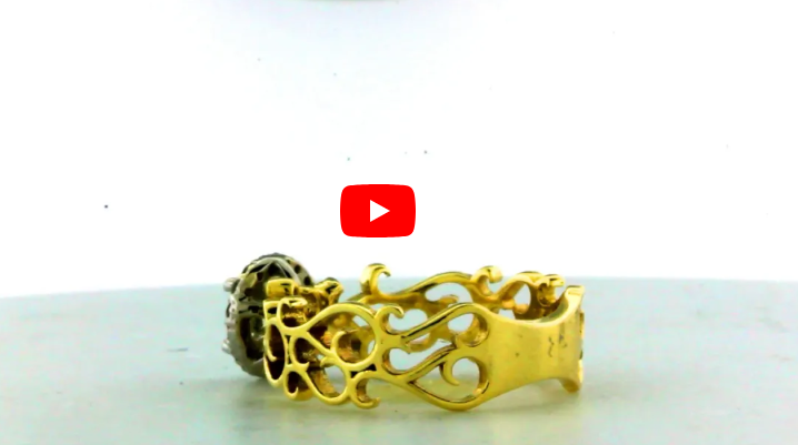 Two Toned Diamond Engagement Ring 0.76 ct tw 14K Yellow/White Gold DENG050 - NorthandSouthJewelry